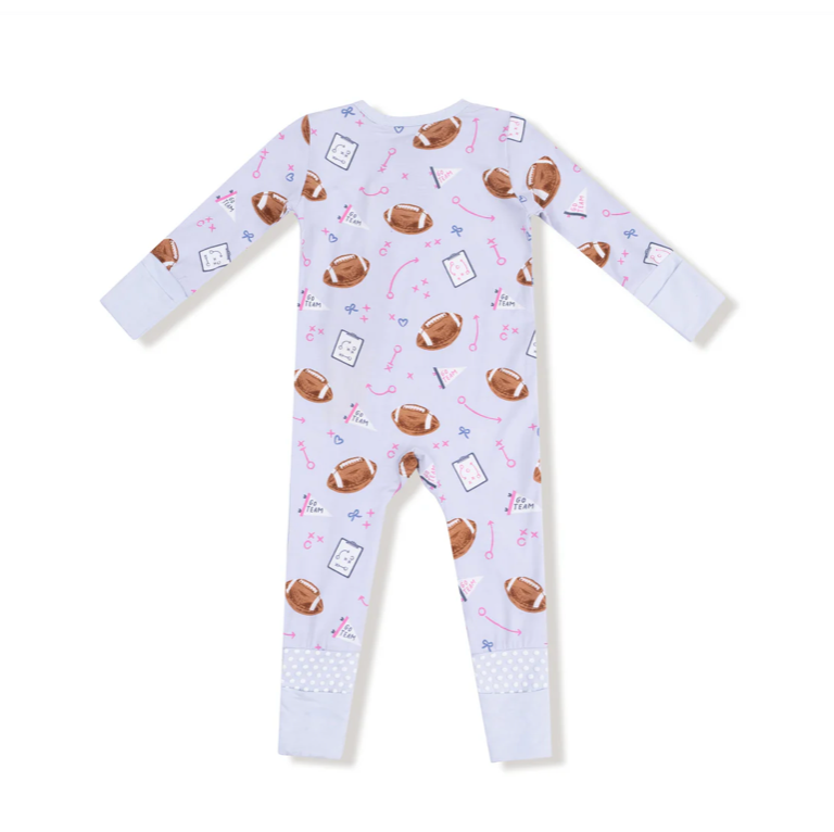 Touchdown Time Lavender Zipper  Romper