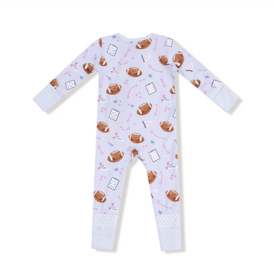 Touchdown Time Lavender Zipper  Romper