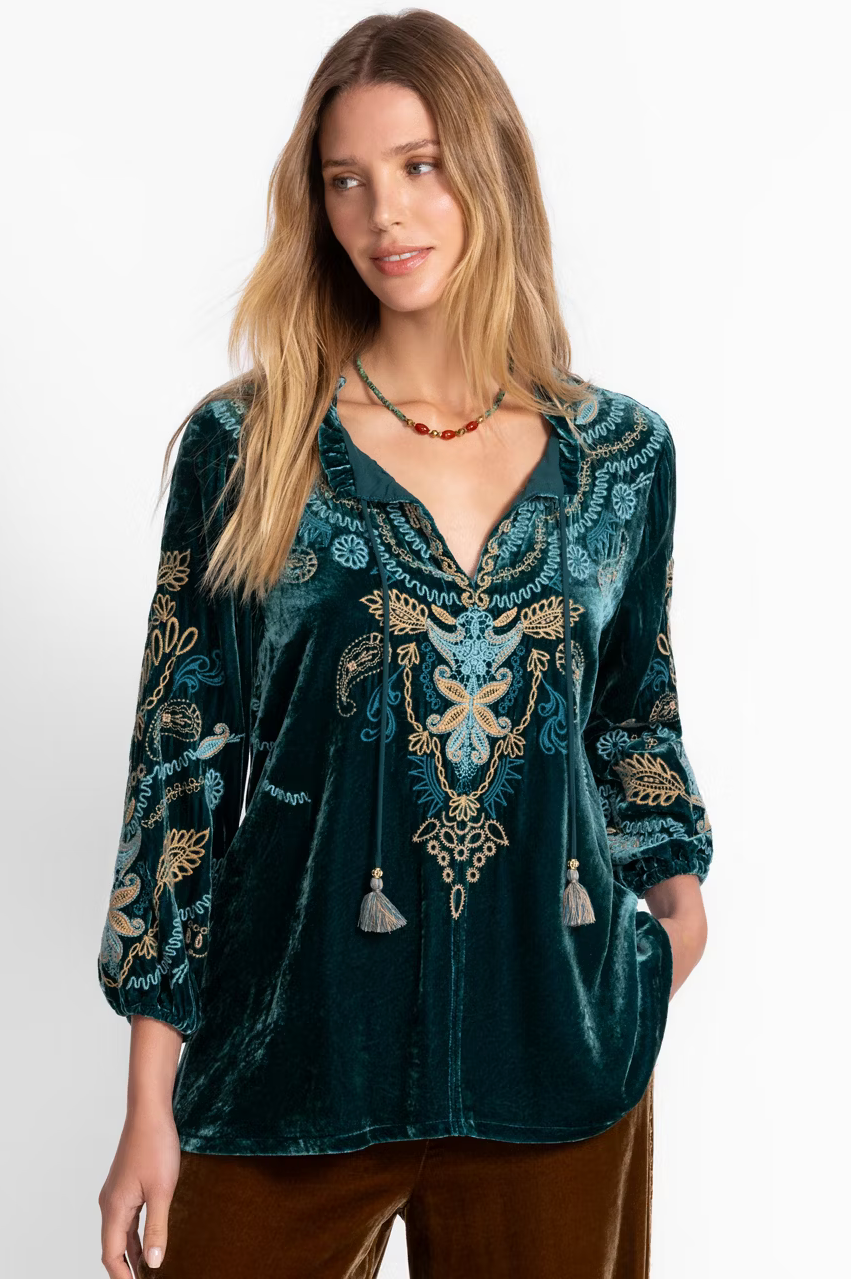 VELVET FIELD SHIRA PEACOCK BLOUSE