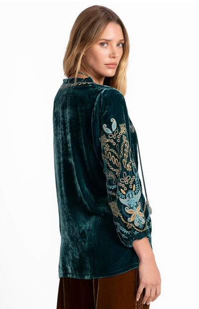 VELVET FIELD SHIRA PEACOCK BLOUSE