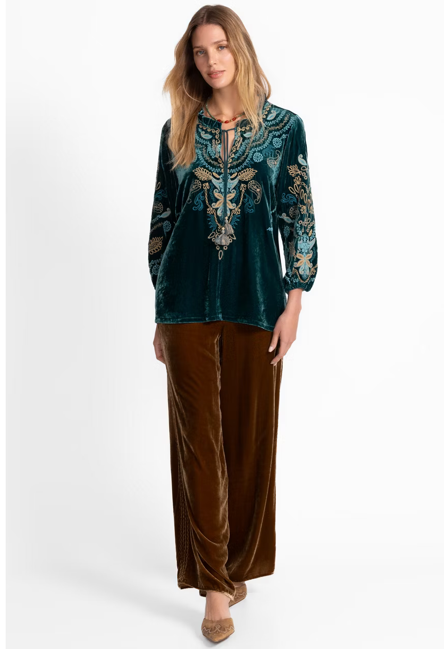 VELVET FIELD SHIRA PEACOCK BLOUSE