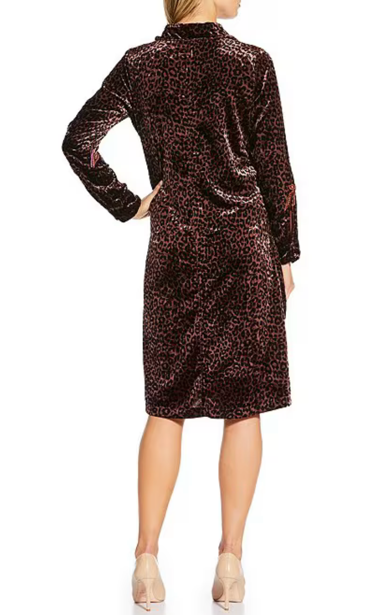 VELVET MISTY LEOPARD GINEVA SHIRT DRESS