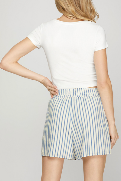 Blue STRIPED SHORTS