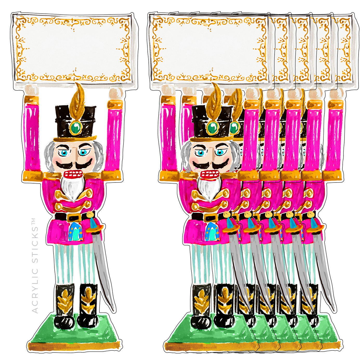 6 NUTCRACKER WRITABLE PLACE CARDS