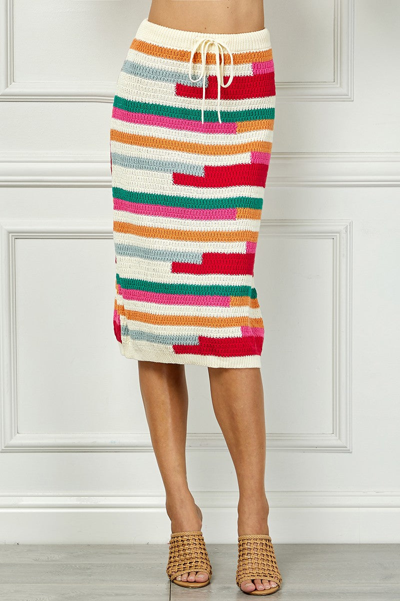 Multi Color Sweater Skirt