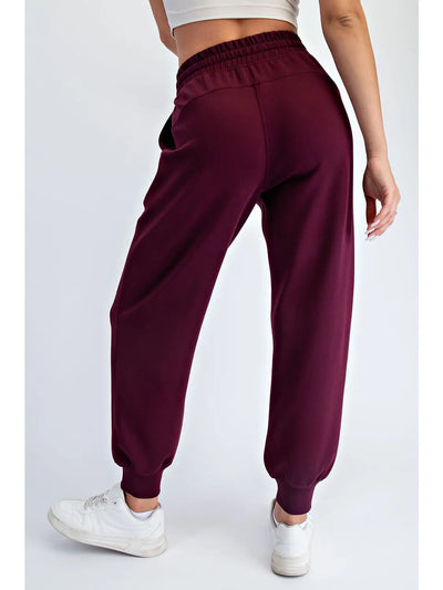 Burgundy Modal Scuba Jogger Pants
