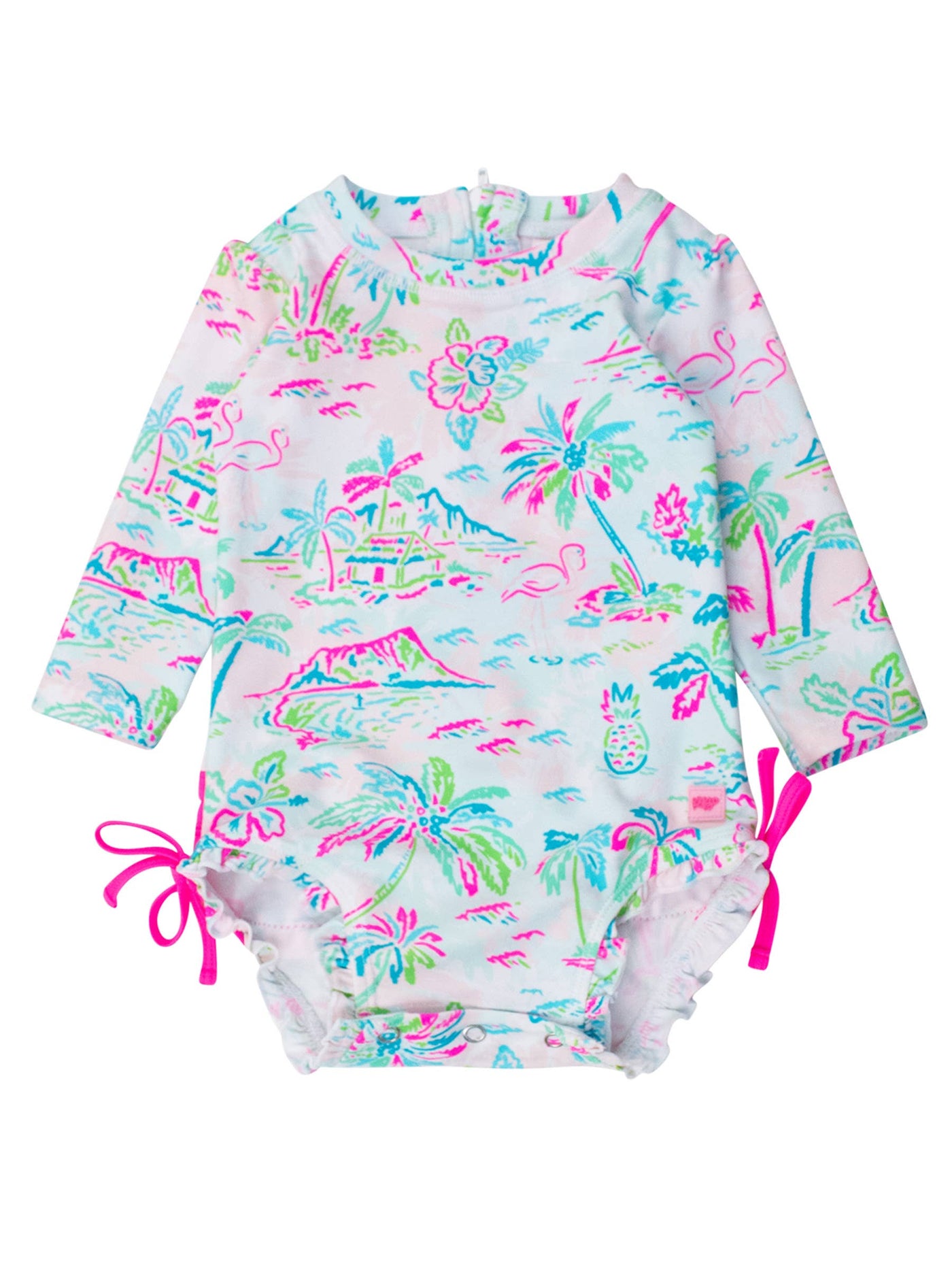 Girls Tropical Resort  One Piece Rash Guard