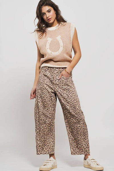 Leopard Barrel Jeans