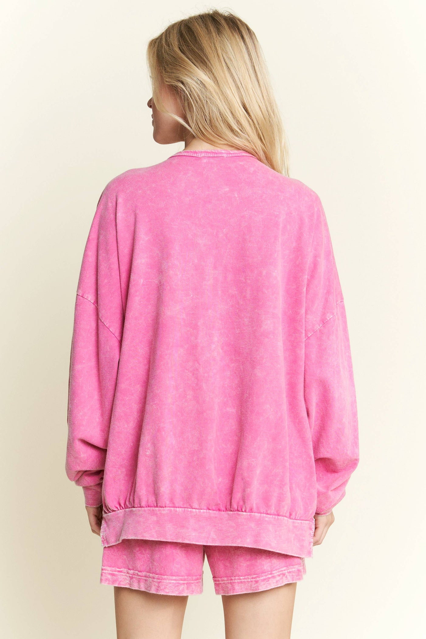 Hot Pink Bow Terry Sweatshirt