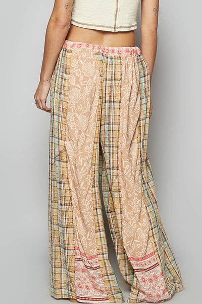Mocha Multi Woven Wide Pants