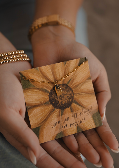 All Things through Christ Mini Tag Necklace