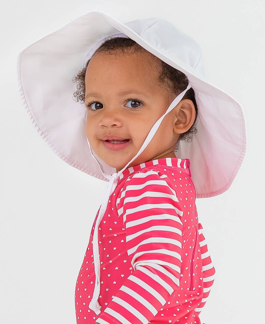 Kids White Sun Protective Hat