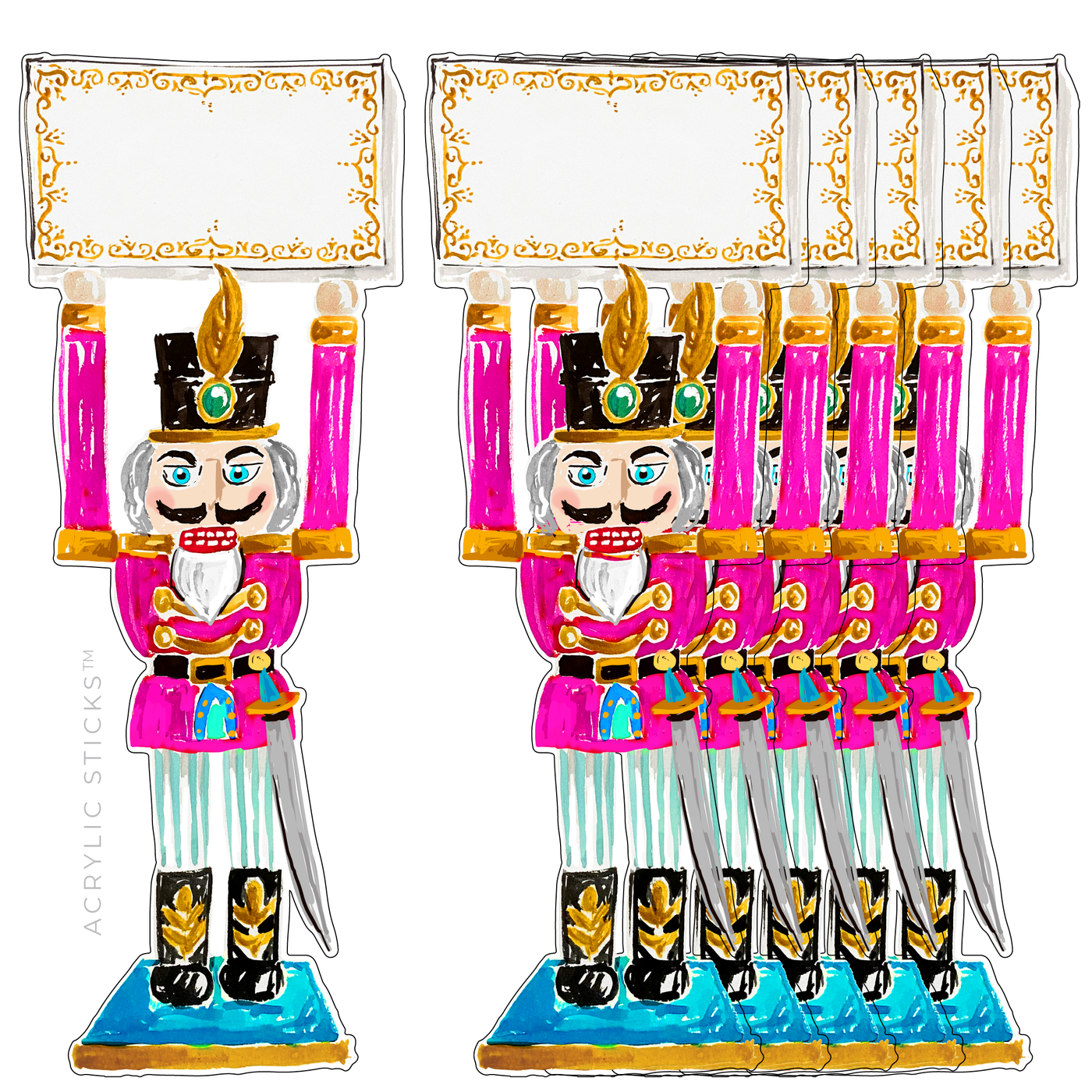 6 NUTCRACKER WRITABLE PLACE CARDS