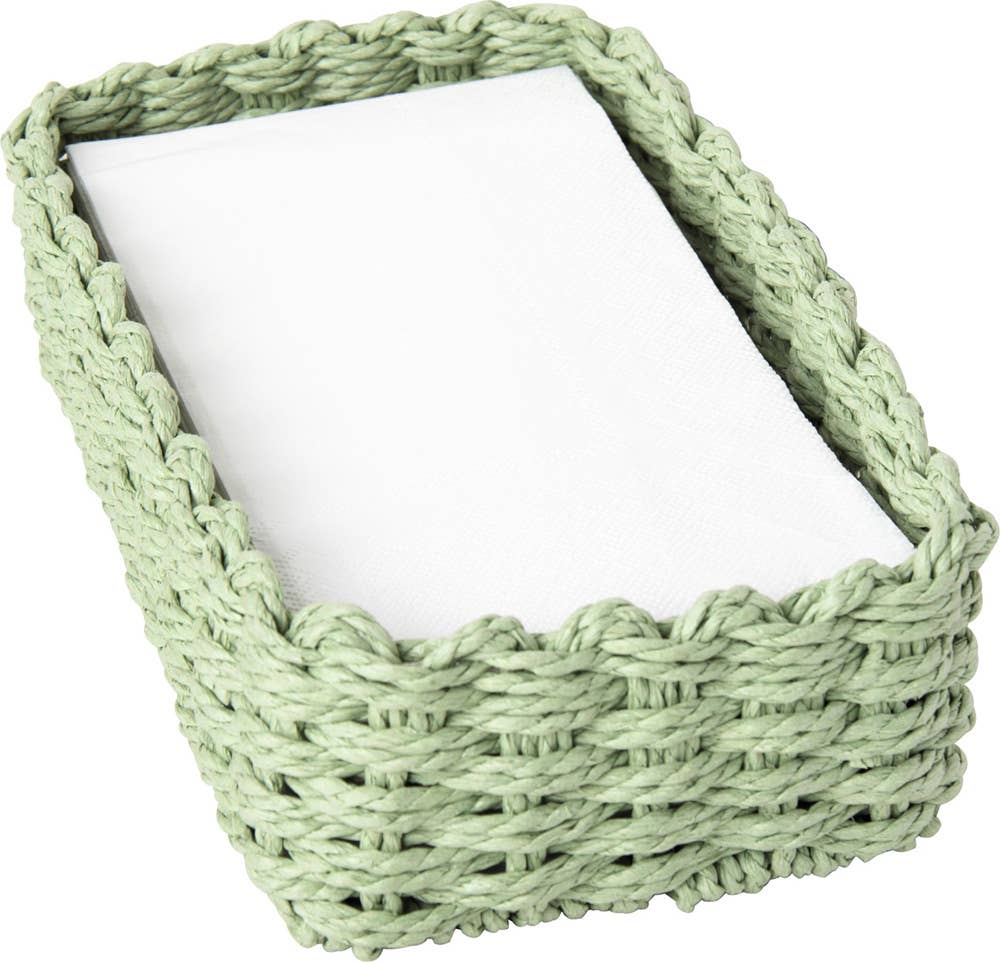 Light Green Woven Guest Paper Towel Caddy
