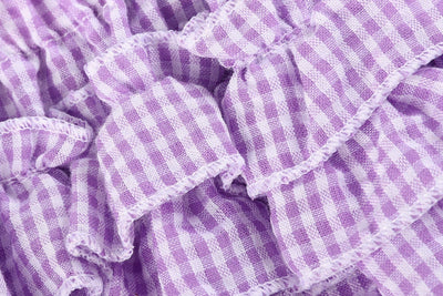 2 pc Set Pink and Purple Seersucker Cotton Baby Bloomer