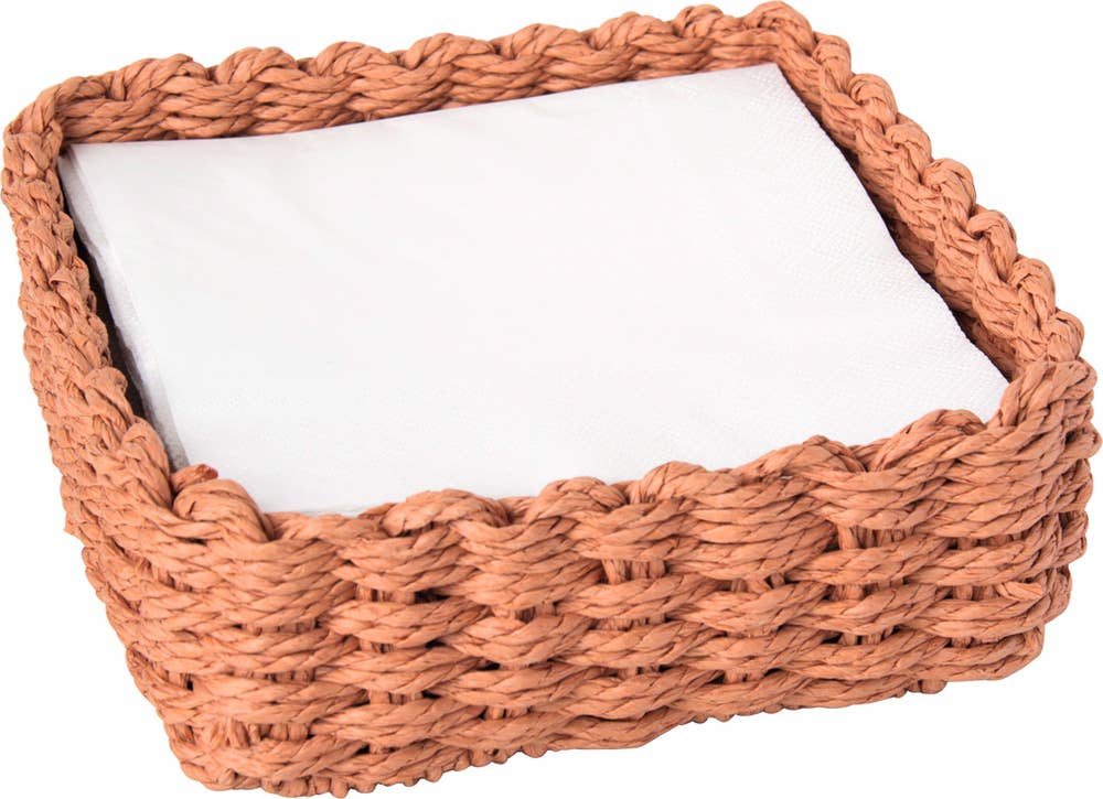 Woven Terracotta Lunch Paper Napkin Caddy