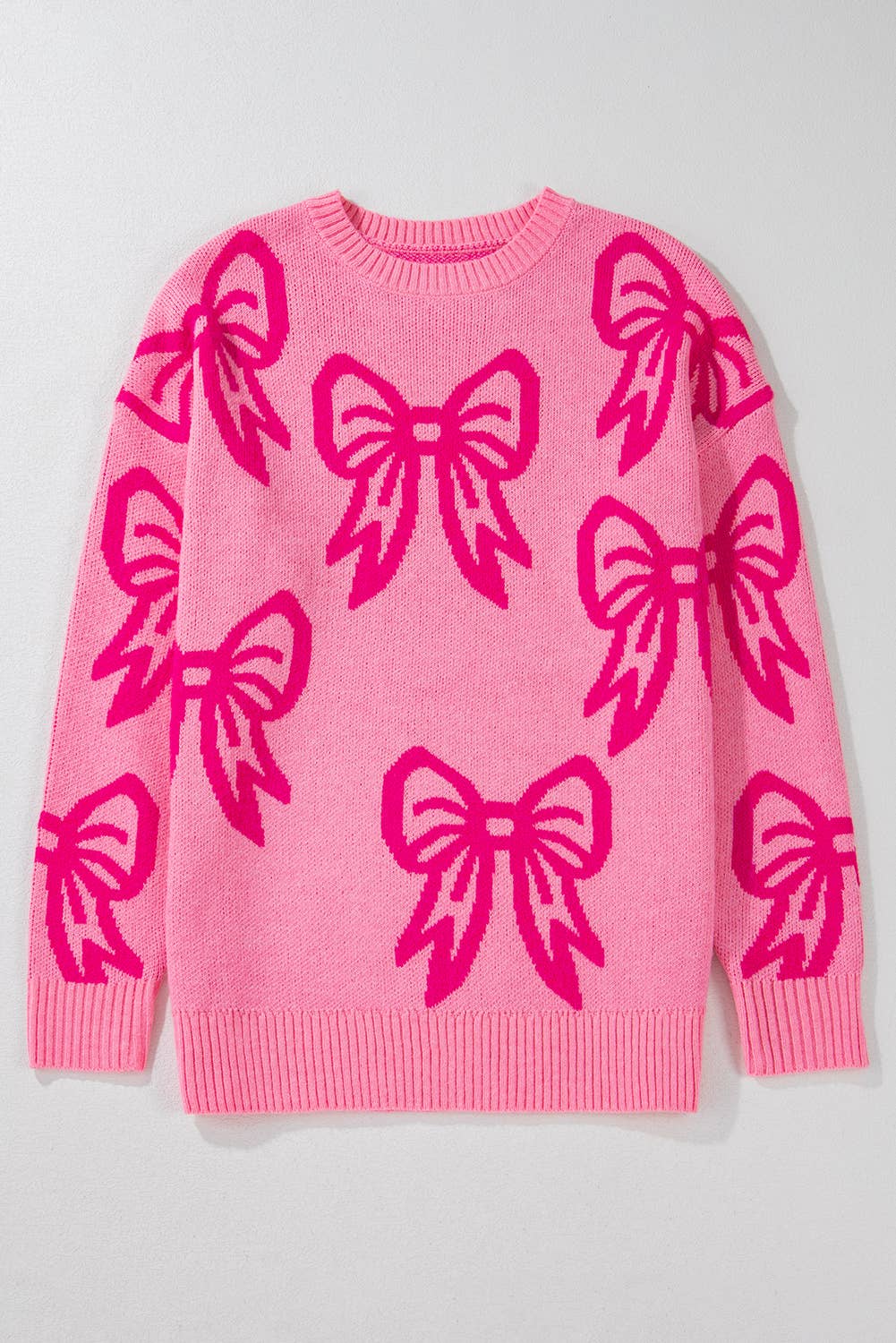 Pink Bow Knit Sweater