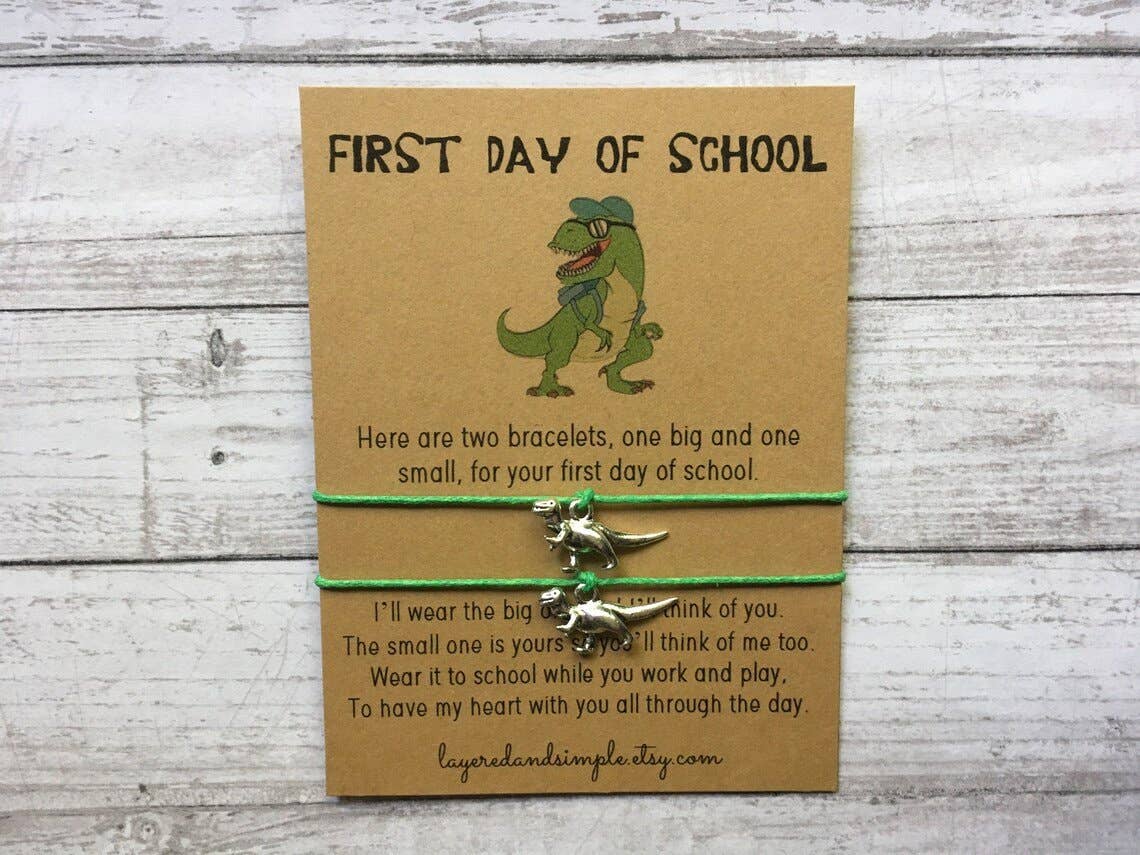 First Day of School Dinosaur Bracelets