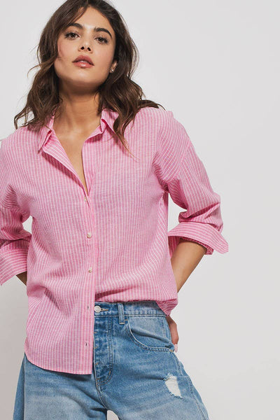 Casual Pink Button Down Shirt