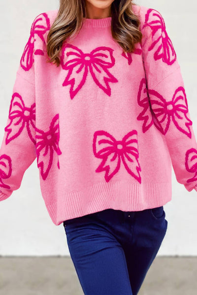 Pink Bow Knit Sweater