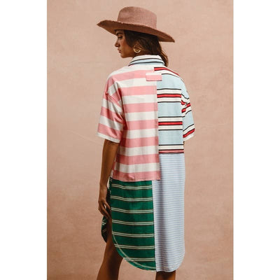 STRIPE COLOR BLOCK DRESS