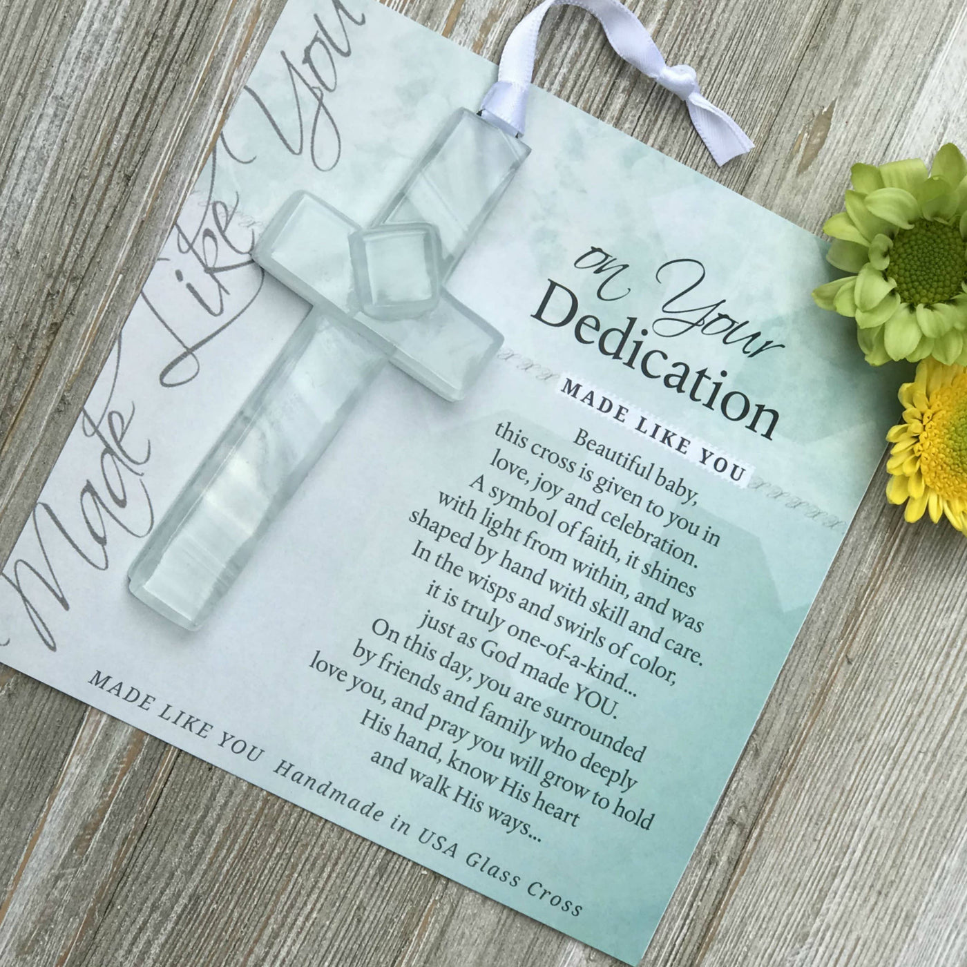 Baby Dedication Glass Cross