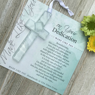 Baby Dedication Glass Cross