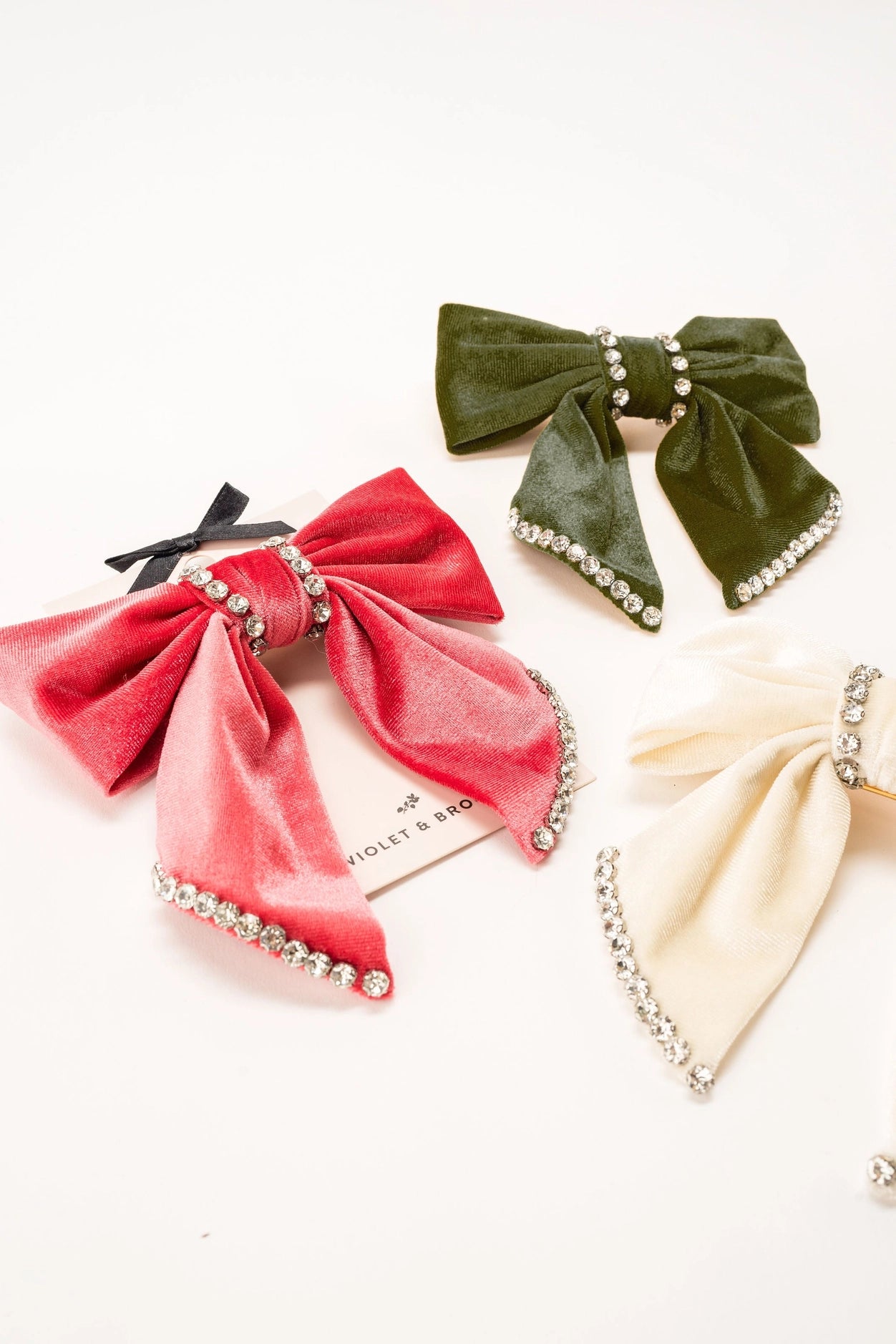 Chloe Embellished Bow Barrette - Set