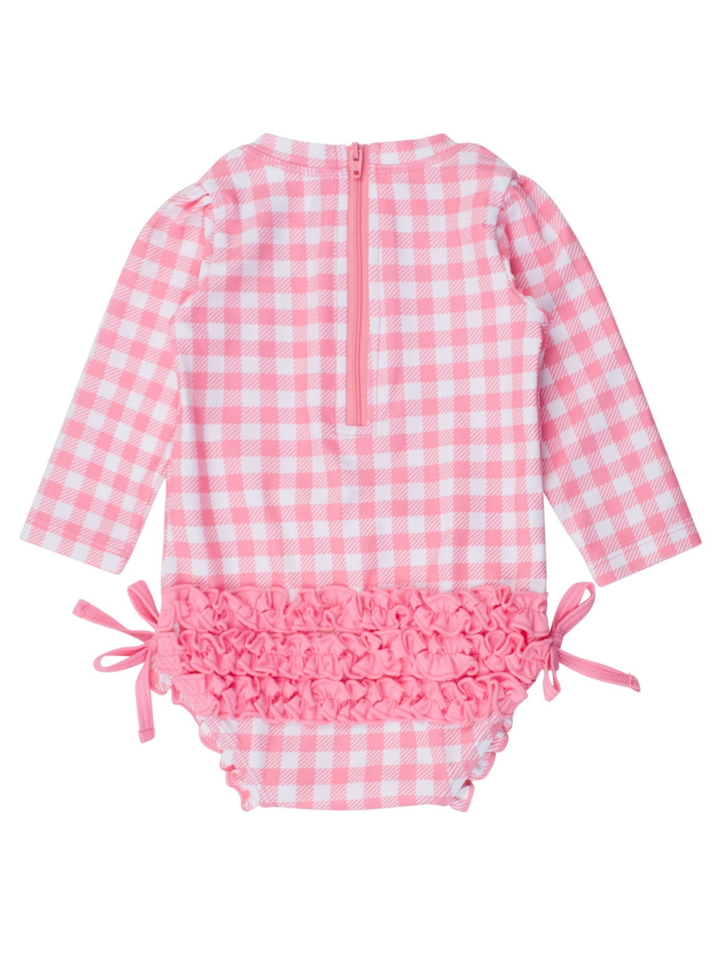 Girls Bubblegum Gingham One Piece Rash Guard