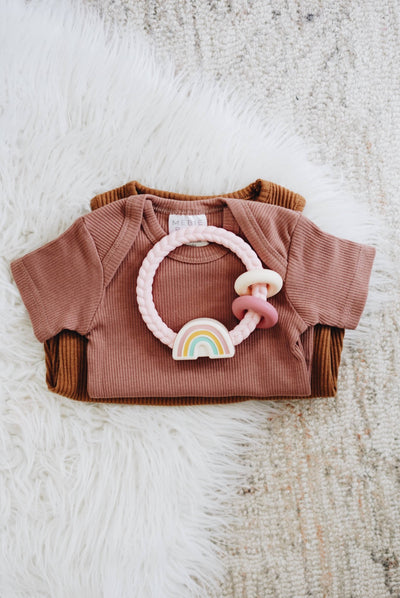Rainbow Silicone Teether Rattles