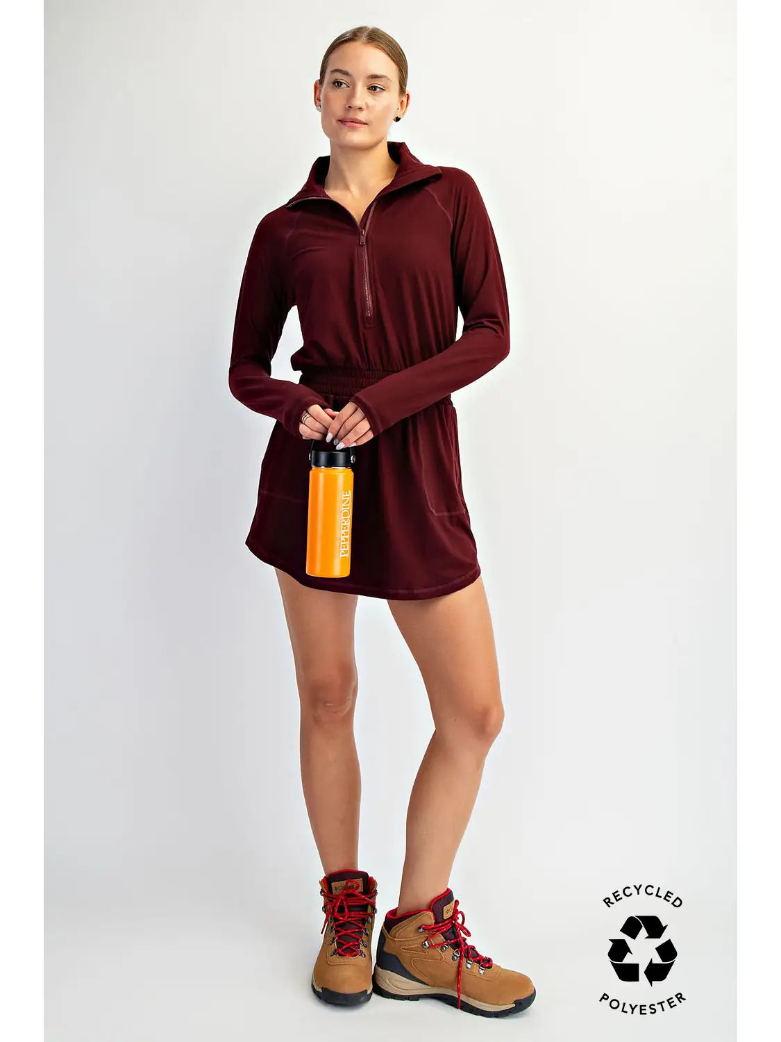 Burgundy Butter Soft Romper skirt