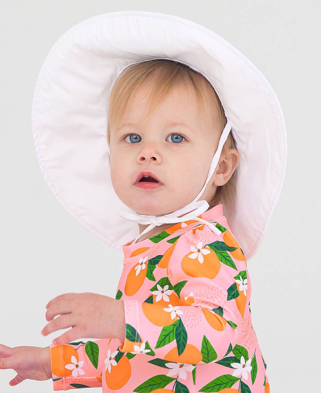 Kids White Sun Protective Hat