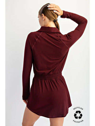 Burgundy Butter Soft Romper skirt