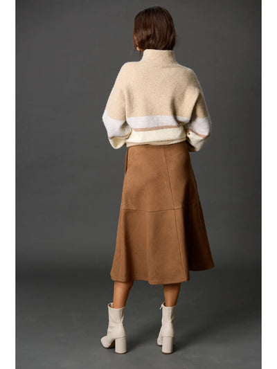 Camel Faux Suede Skirt