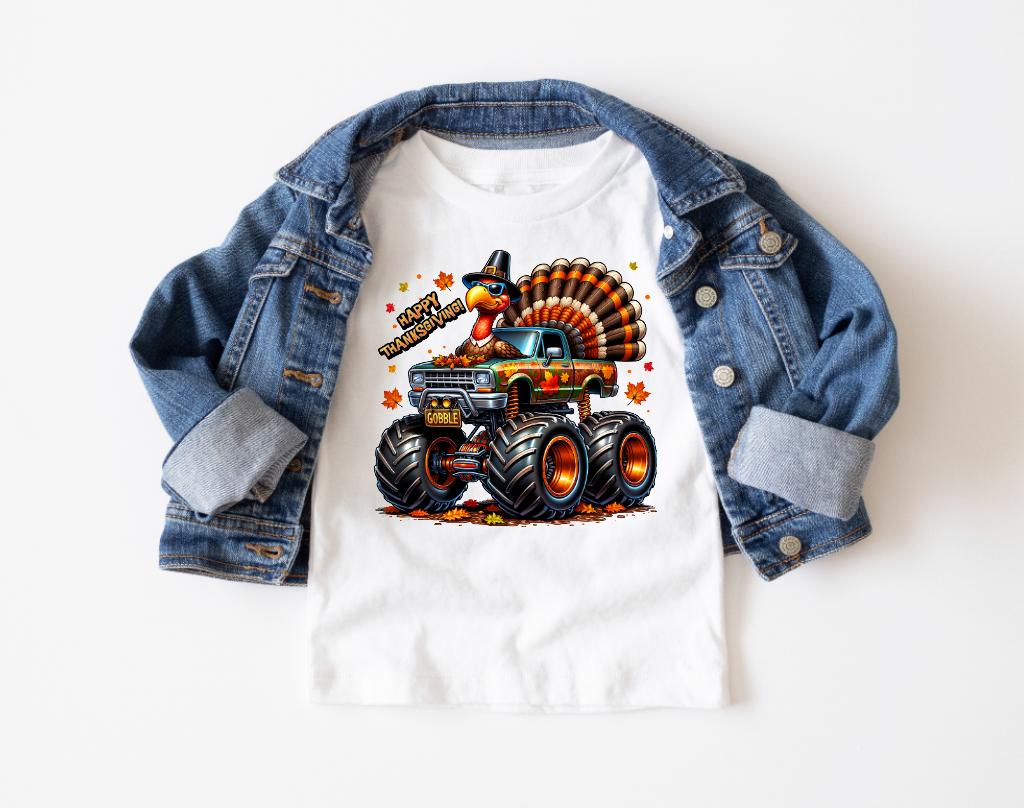 Boys Thanksgiving Monster Truck Tee