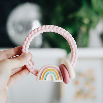 Rainbow Silicone Teether Rattles