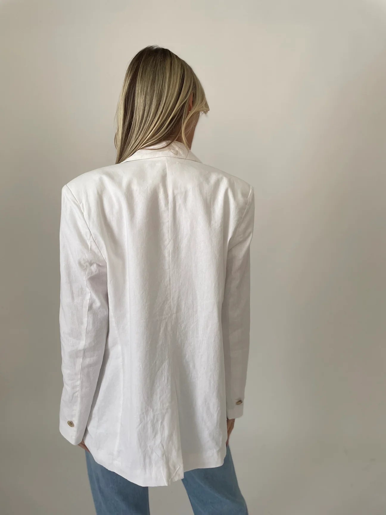 Lightweight White Linen Blazer