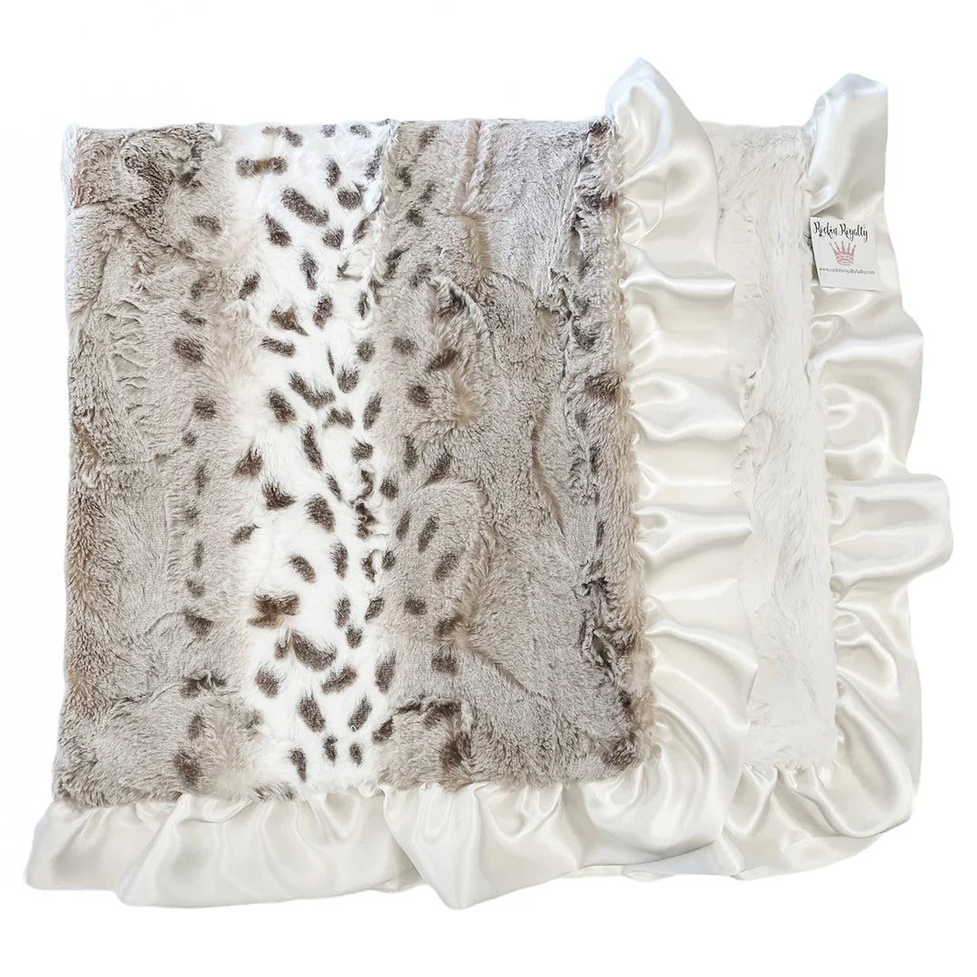 Rockin Royalty Snowcat Ivory Blanket