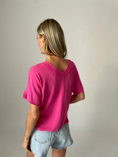 Punch Pink V-Neck Tee