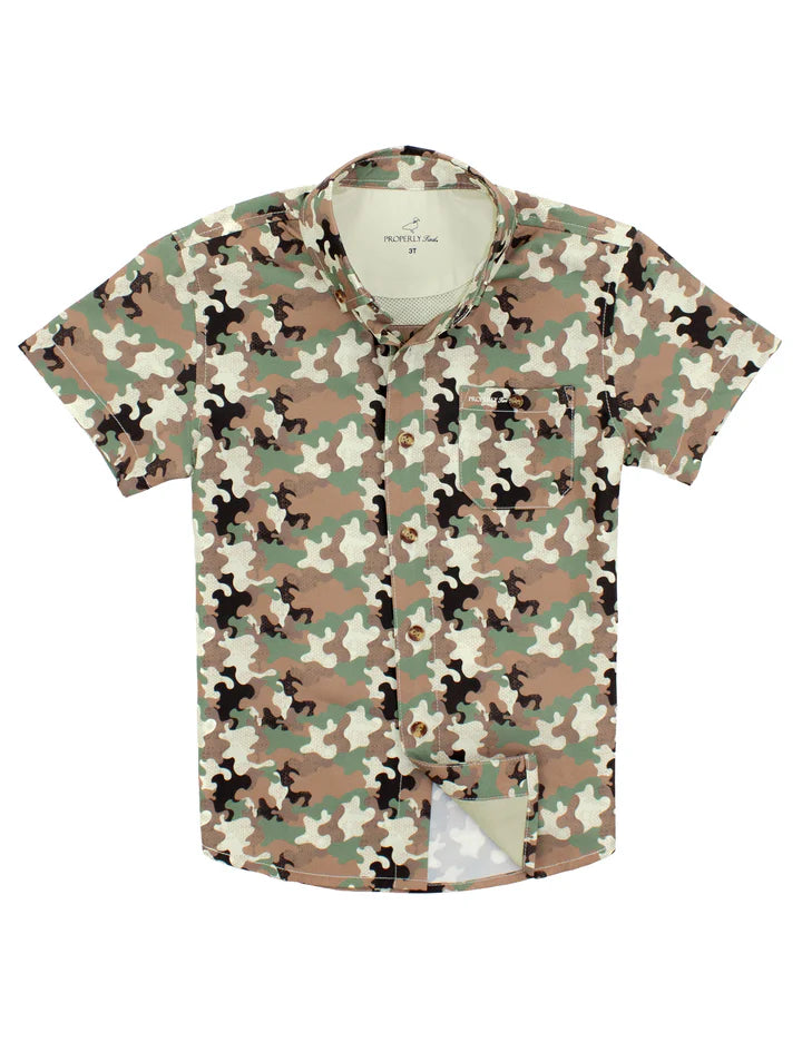 Boys Delta Woodland Camo Shirt
