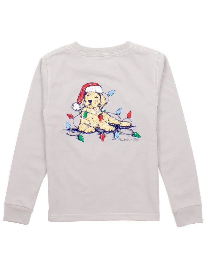 Boys Santa Paws Ice Grey Tee