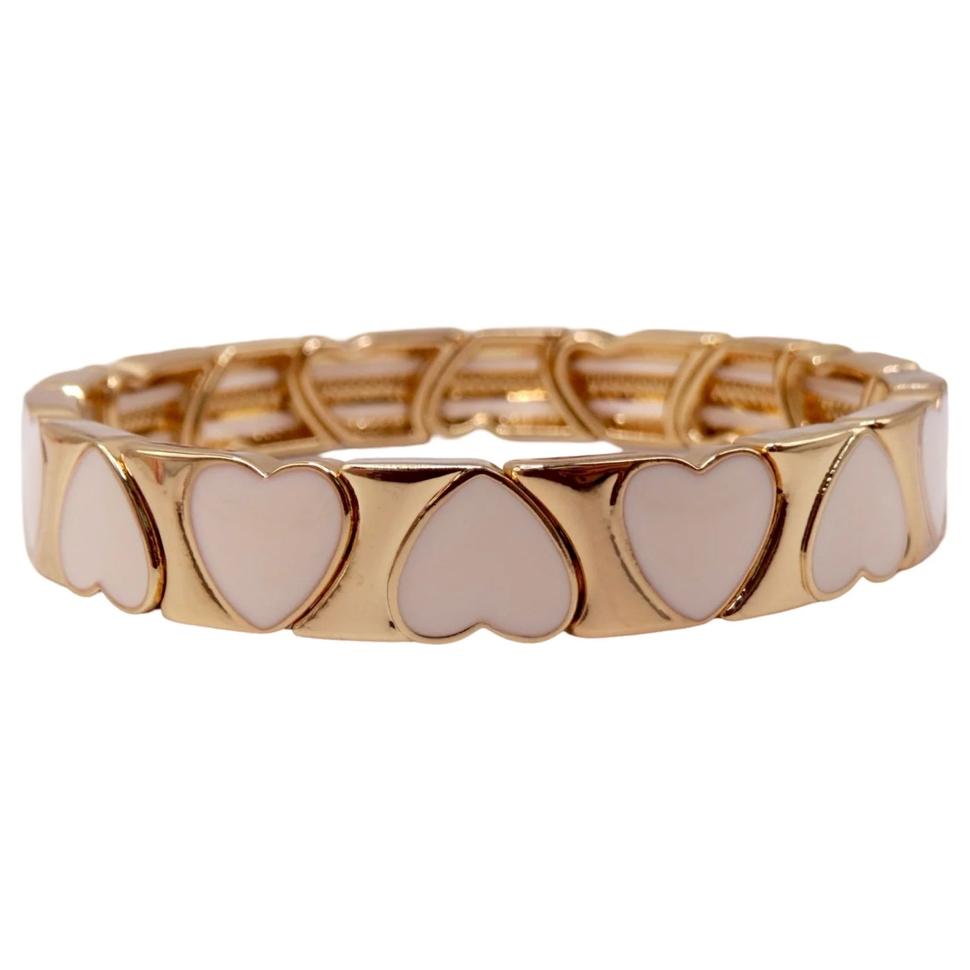 The Ivory and Gold Hearts Bracelet