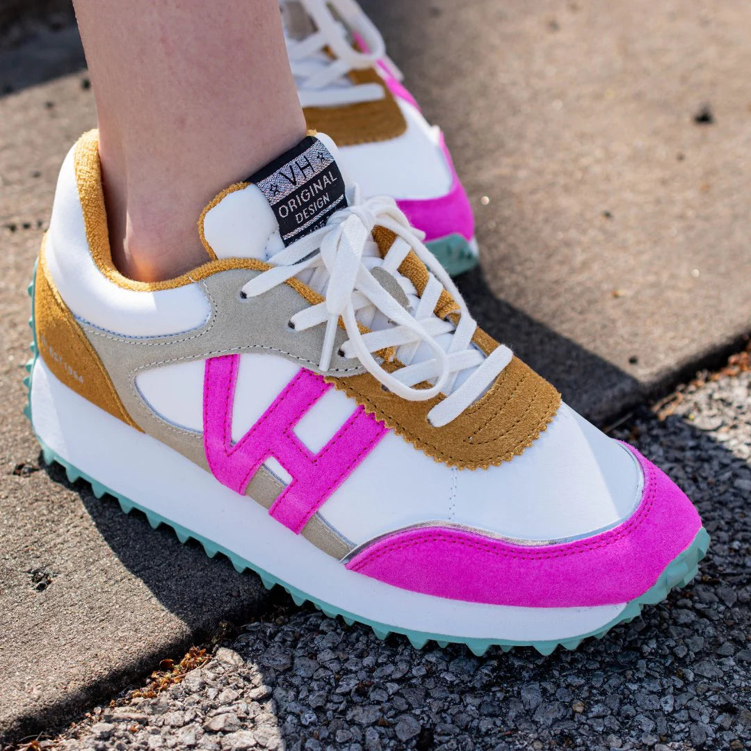 Cosmic in Mustard & Neon Pink Sneakers
