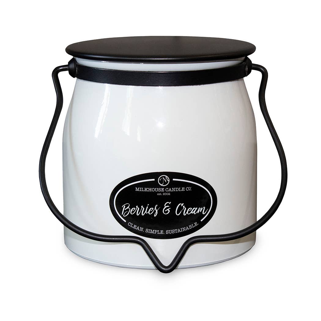 Milkhouse Candle Company - Butter Jar 16 oz: Berries & Cream