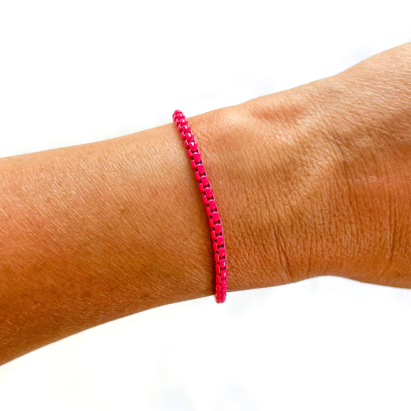 Chain link bracelet - Neon Pink