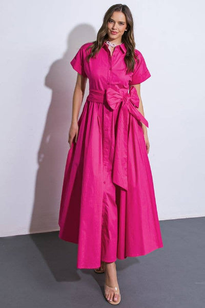 Fuchsia Contemporary Midi Dress
