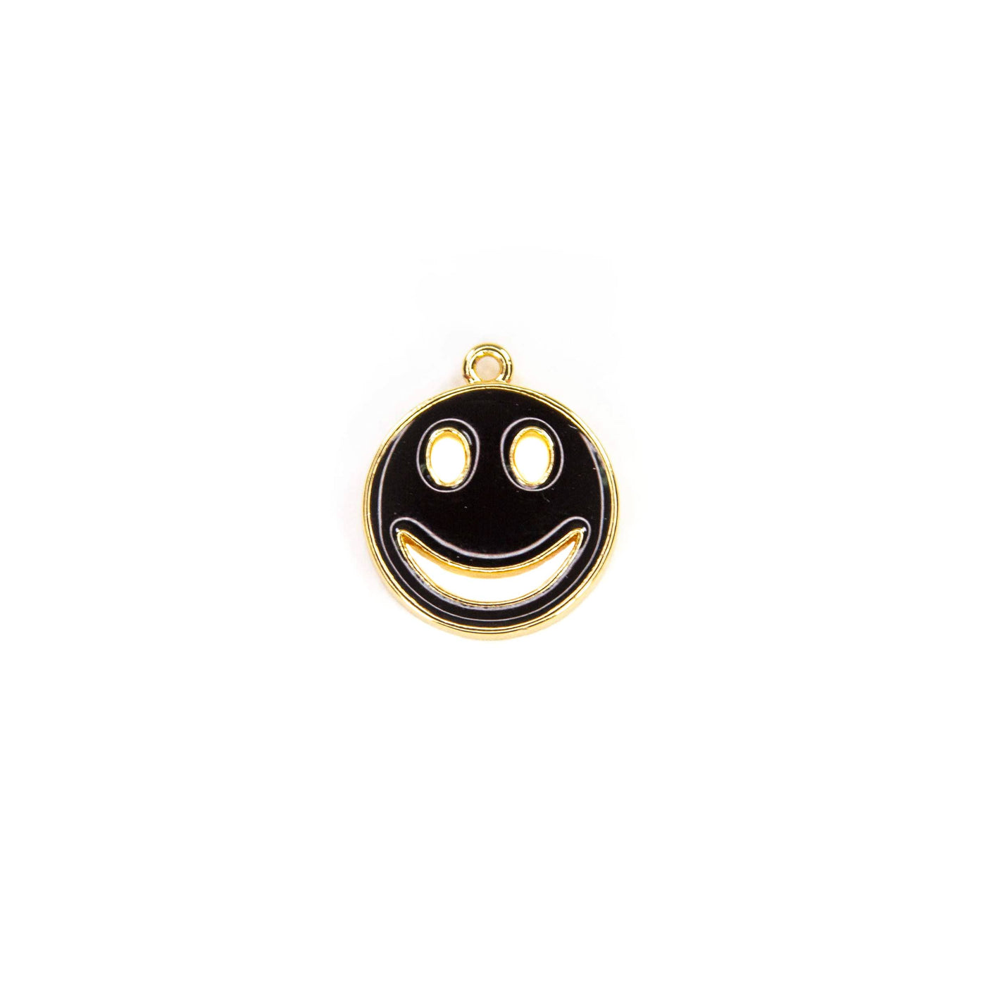 Happy Smile Face Charm - Black