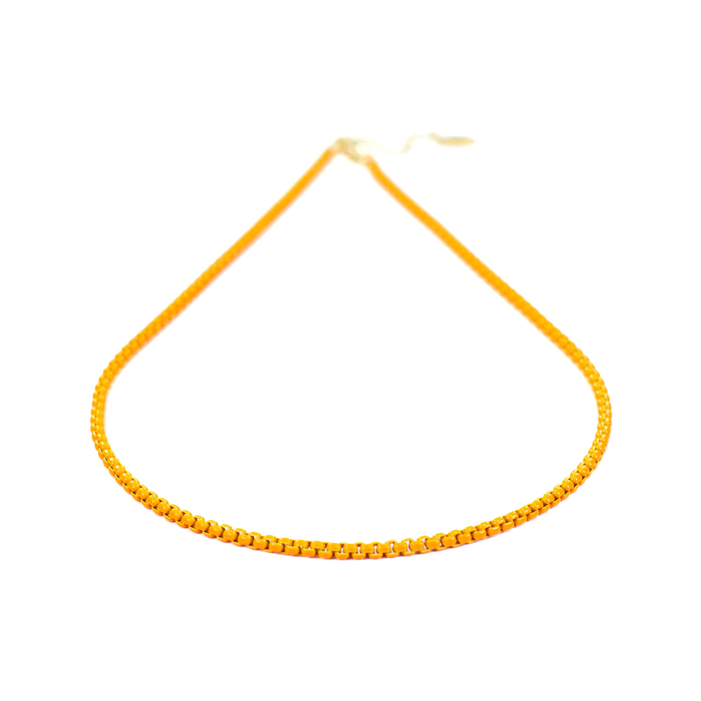 Neon Pink Yellow & Orange Layering Enamel 18k Gold Necklace