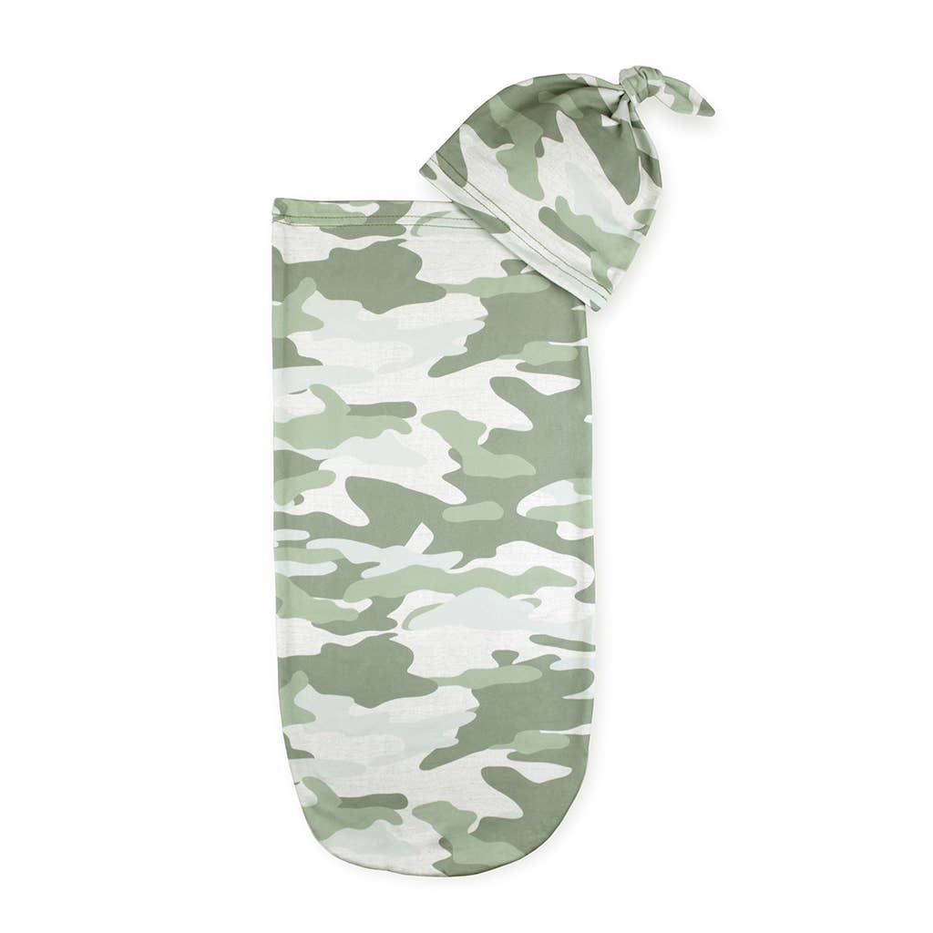 Itzy Ritzy - Cutie Cocoo Green CAMO Matching Cocoon & Hat Sets