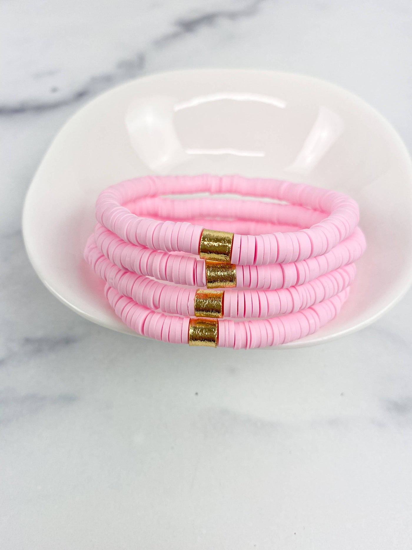 Heishi Small Color Pop Bracelet "Light Pink"